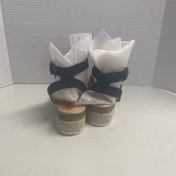 MUDD Women’s Espadrille Sandals Black Sz 6 Ankle Strap Buckle Open Toe New No Bx - Picture 7 of 9